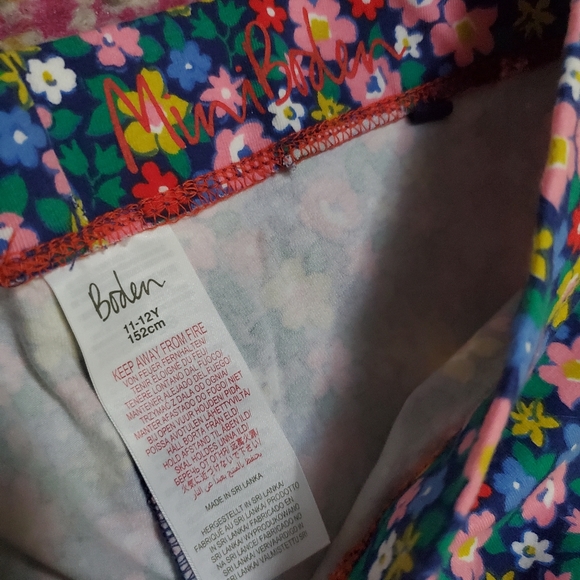 Mini Boden Starboard Blue & Pink Floral Puppies Fun Appliqué Leggings - Picture 5 of 7